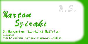 marton sziraki business card